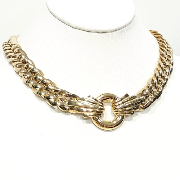 Givenchy Vintage Gold Chunky Chain Necklace 17" Signed Givenchy 1977 - Picture 6 of 16